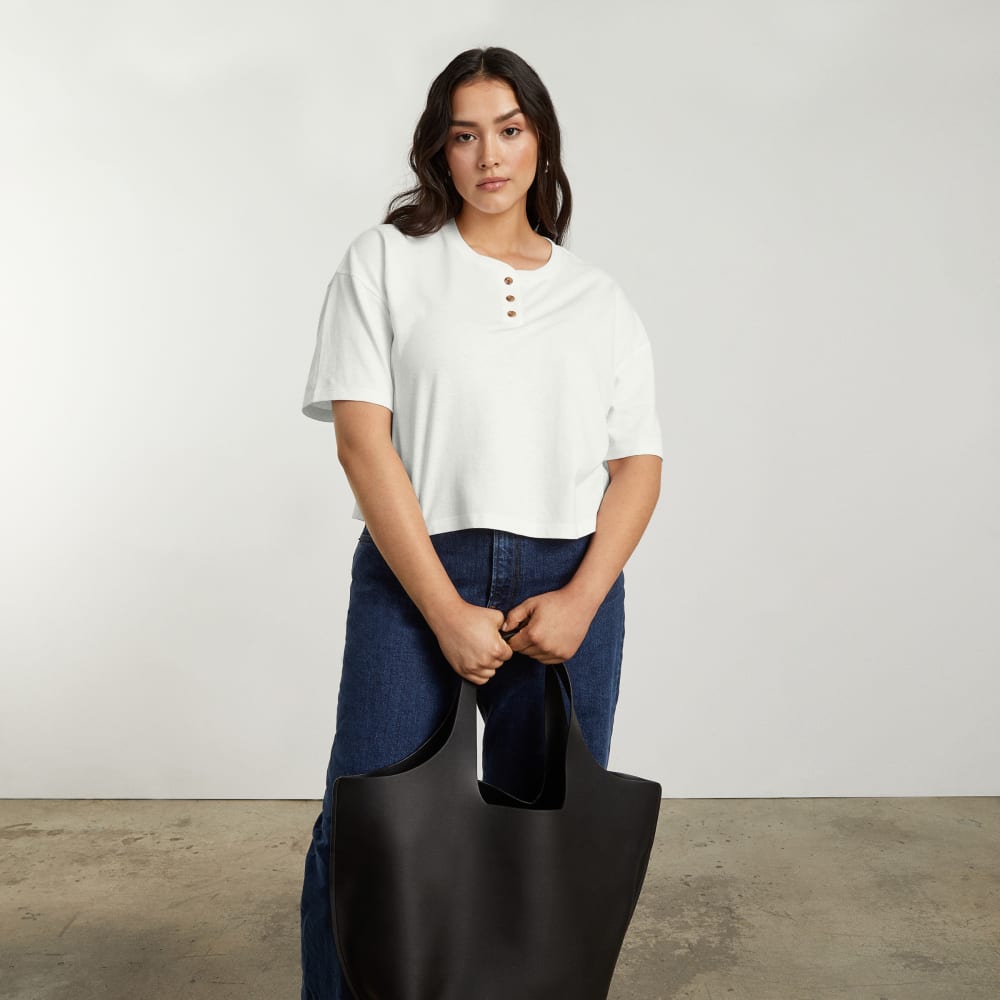 The Vintage Henley Hemp Tee | White