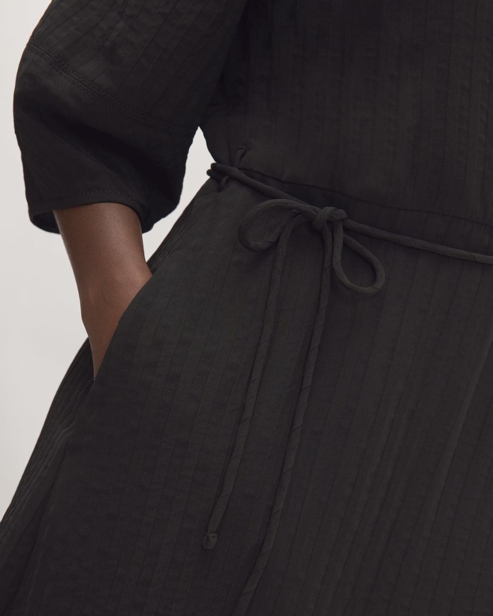 The City Stripe Wrap Dress | Black