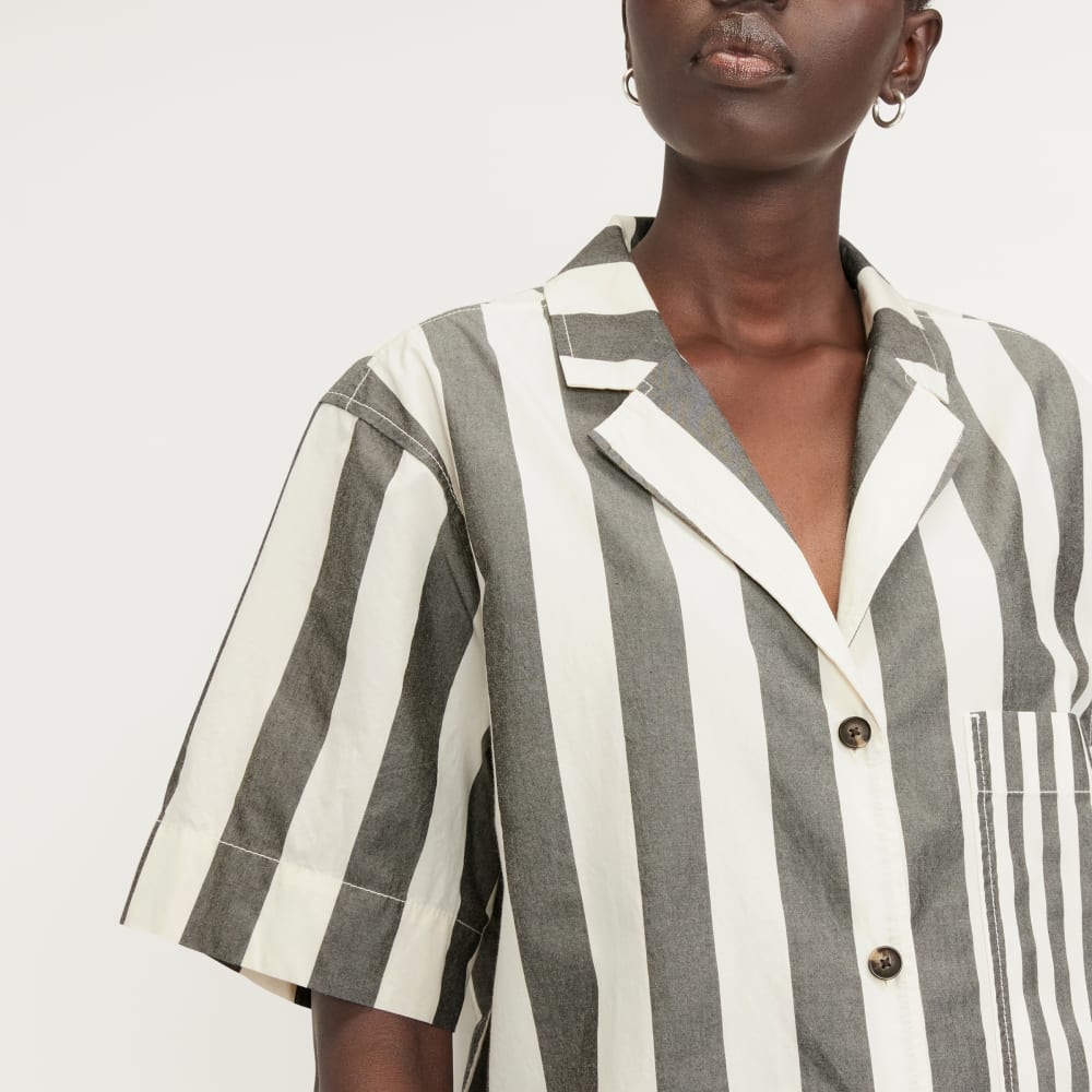 The Poplin Shirt | Bone / Black