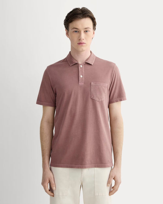 The Essential Organic Garment-Dyed Polo | Brown Garment Dye