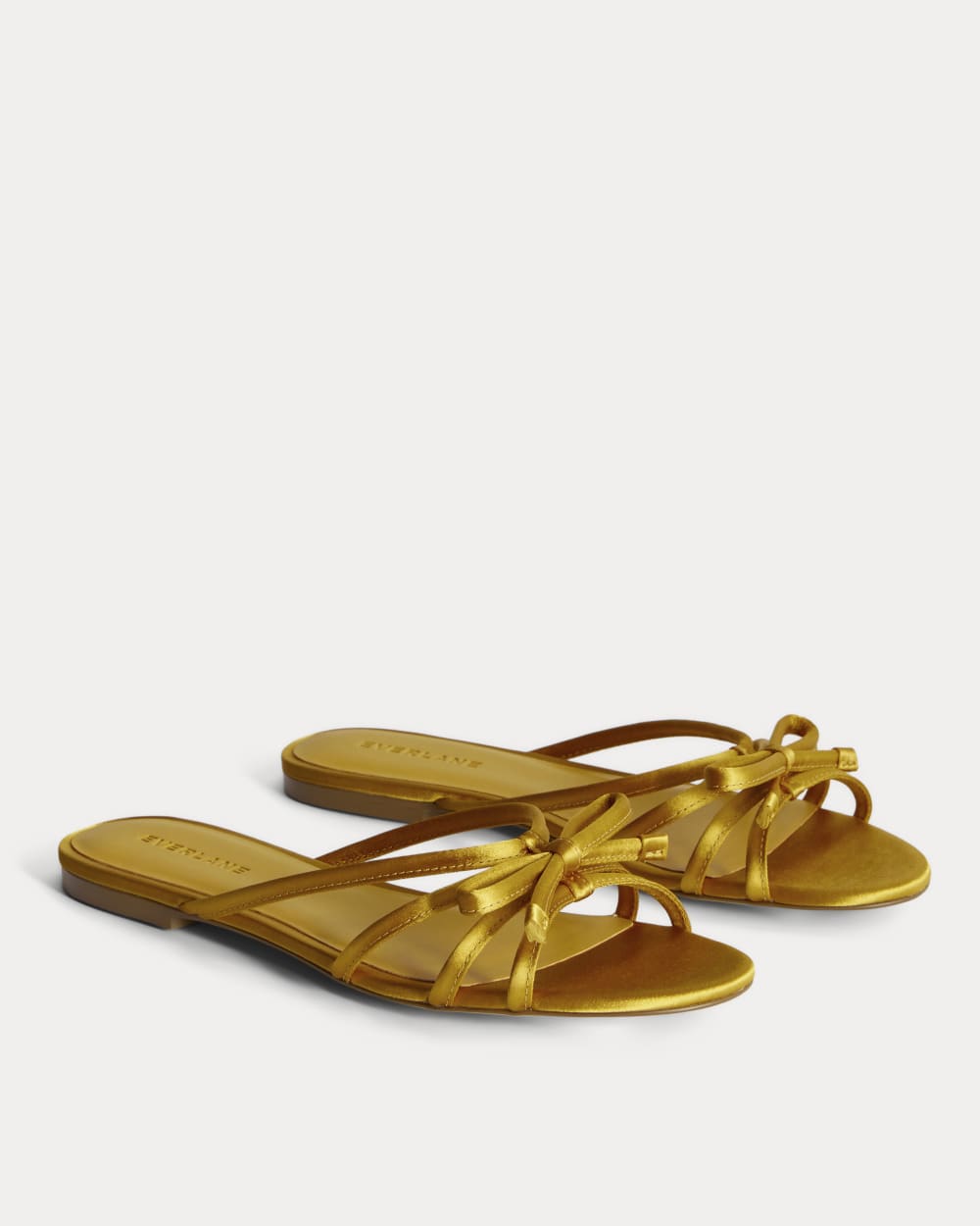 The Bow Sandal | Golden Sun Satin