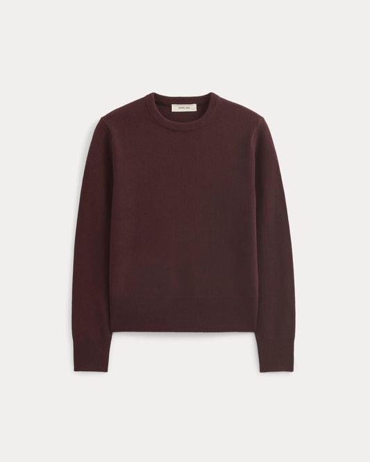 Cashmere Slim Crew Sweater | Wine
