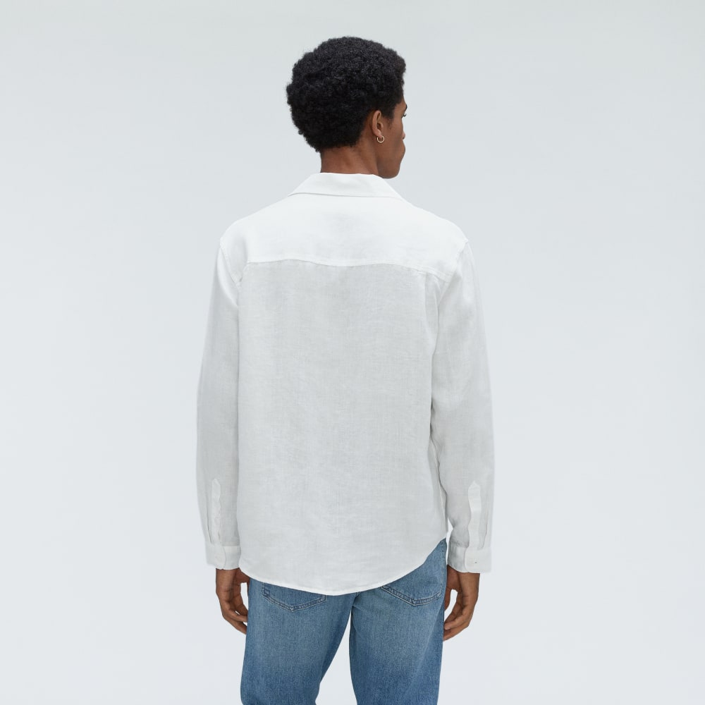 The Long Sleeve Linen Camp Shirt | White