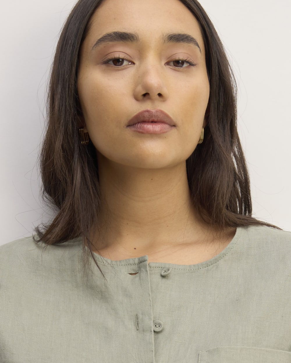 The Popover Shirt in Linen | Sage Green