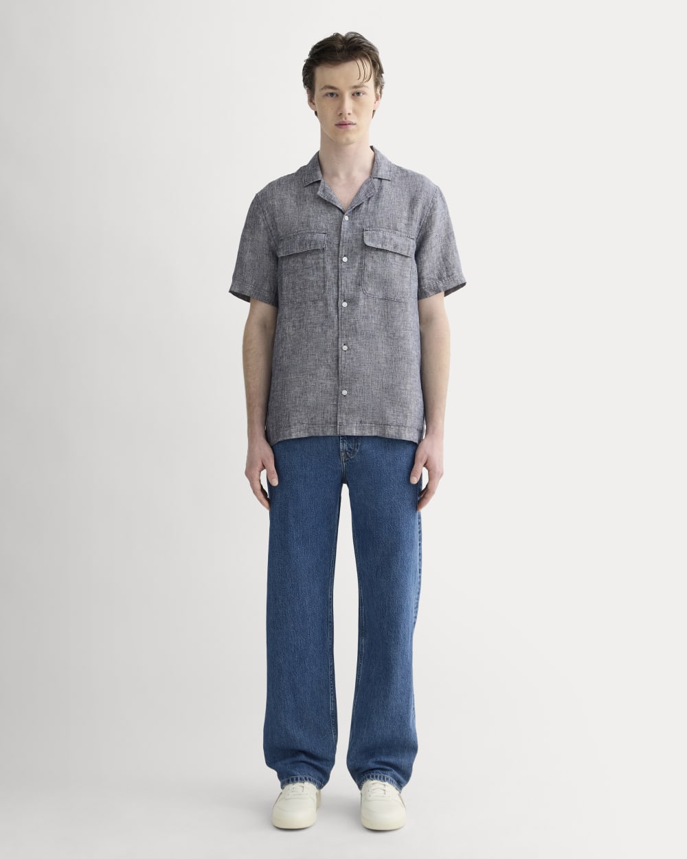 The Resort Shirt in Linen | Navy Chambray