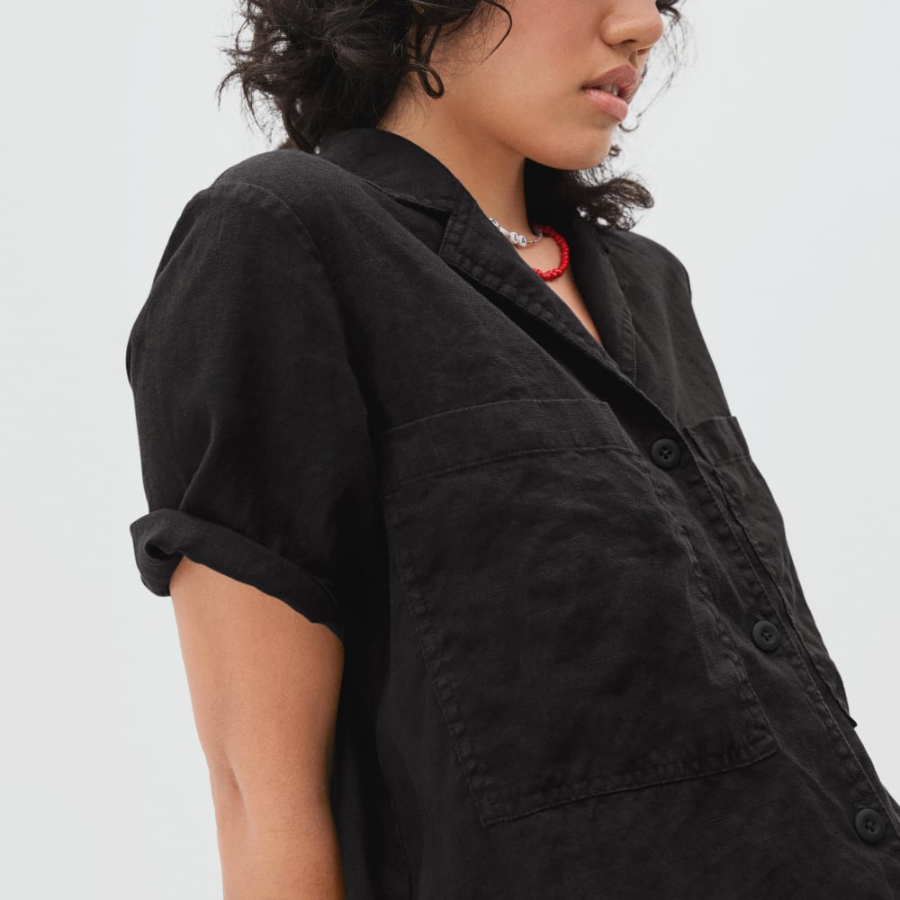 The Linen Workwear Dress | Black