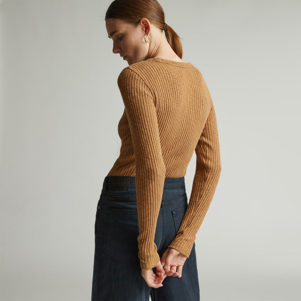 The Cozy Rib Long-Sleeve Tee | Cappuccino