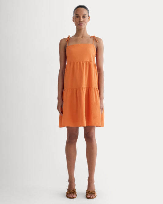 The Gauze Mini Tiered Dress | Soft Orange