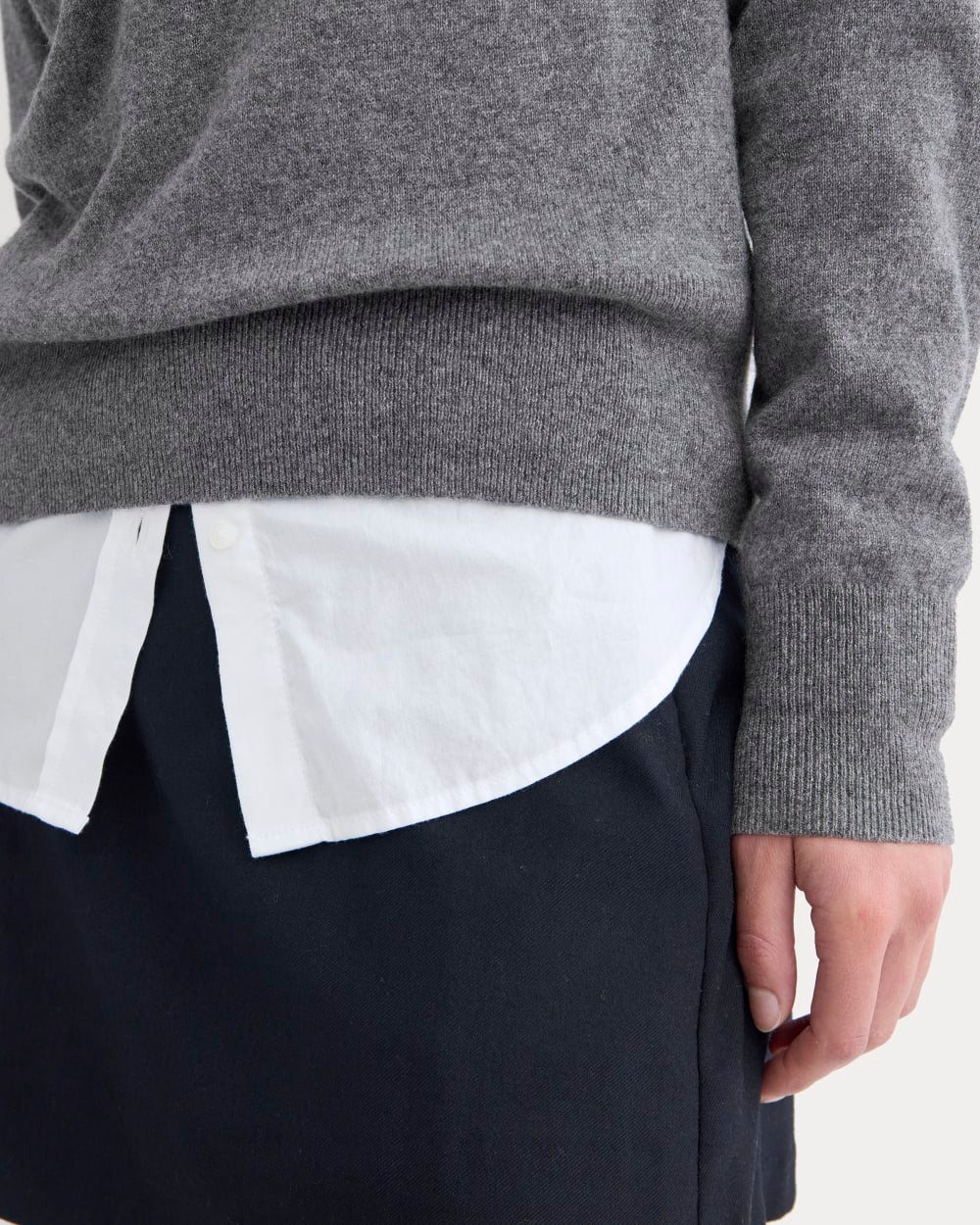 Cashmere Slim Crew Sweater | Heather Charcoal