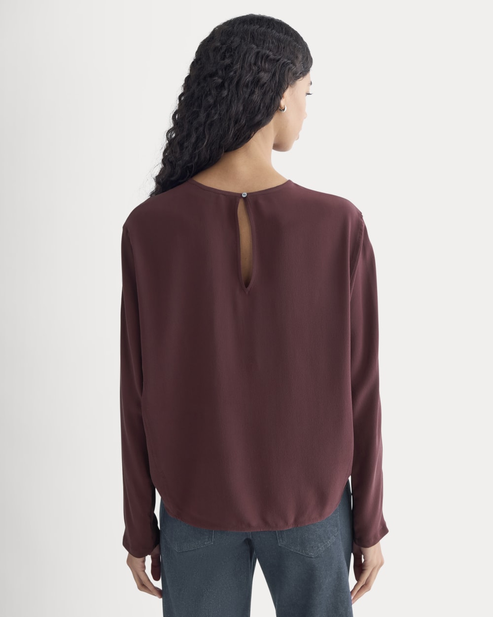 Dolman Top in Washable Silk | Deep Plum