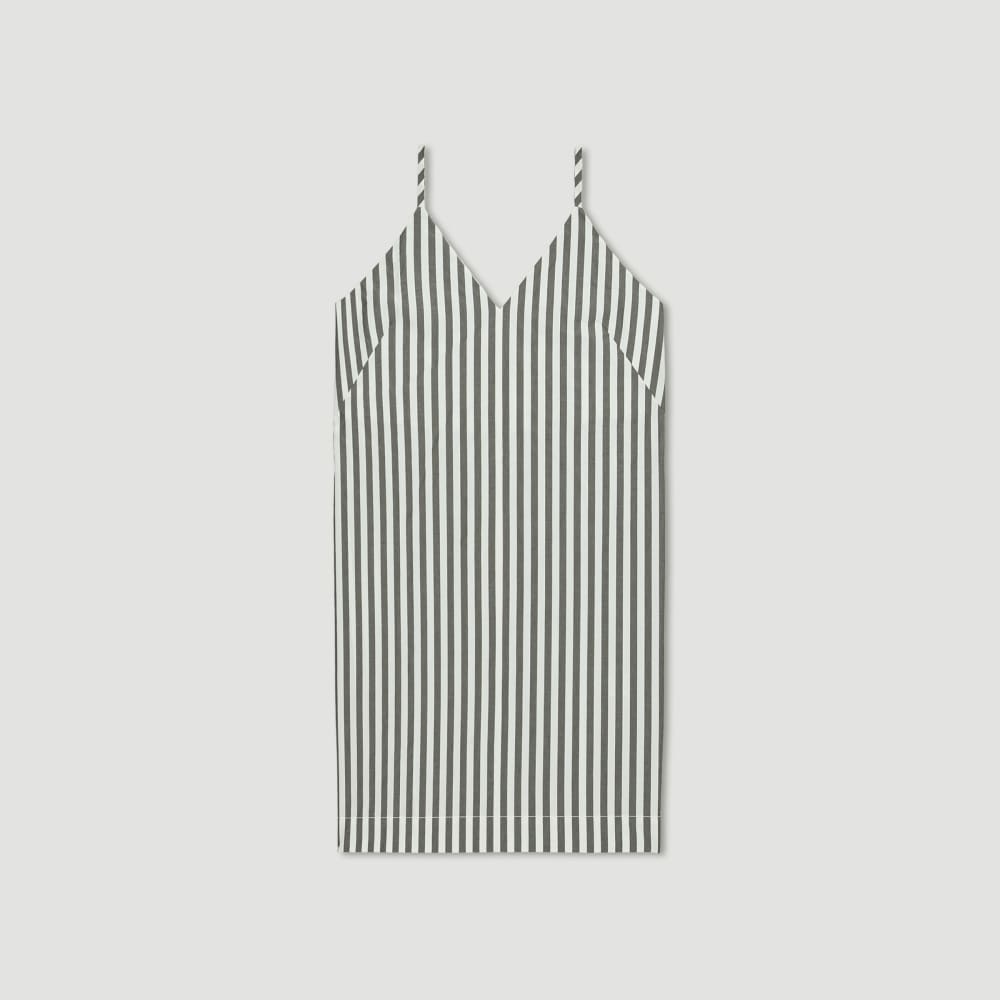 The Poplin Slip Dress | Bone / Black