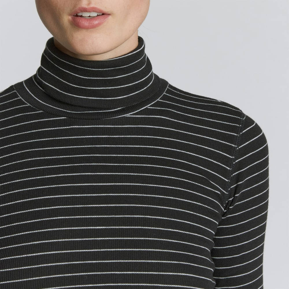 The Luxe Rib Turtleneck | Black / Canvas Tan