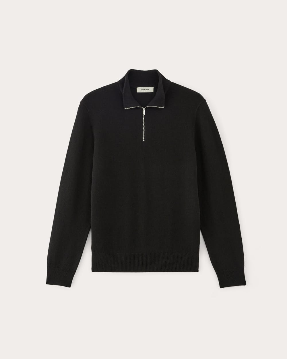 The Quarter-Zip in Cashmere |  Black