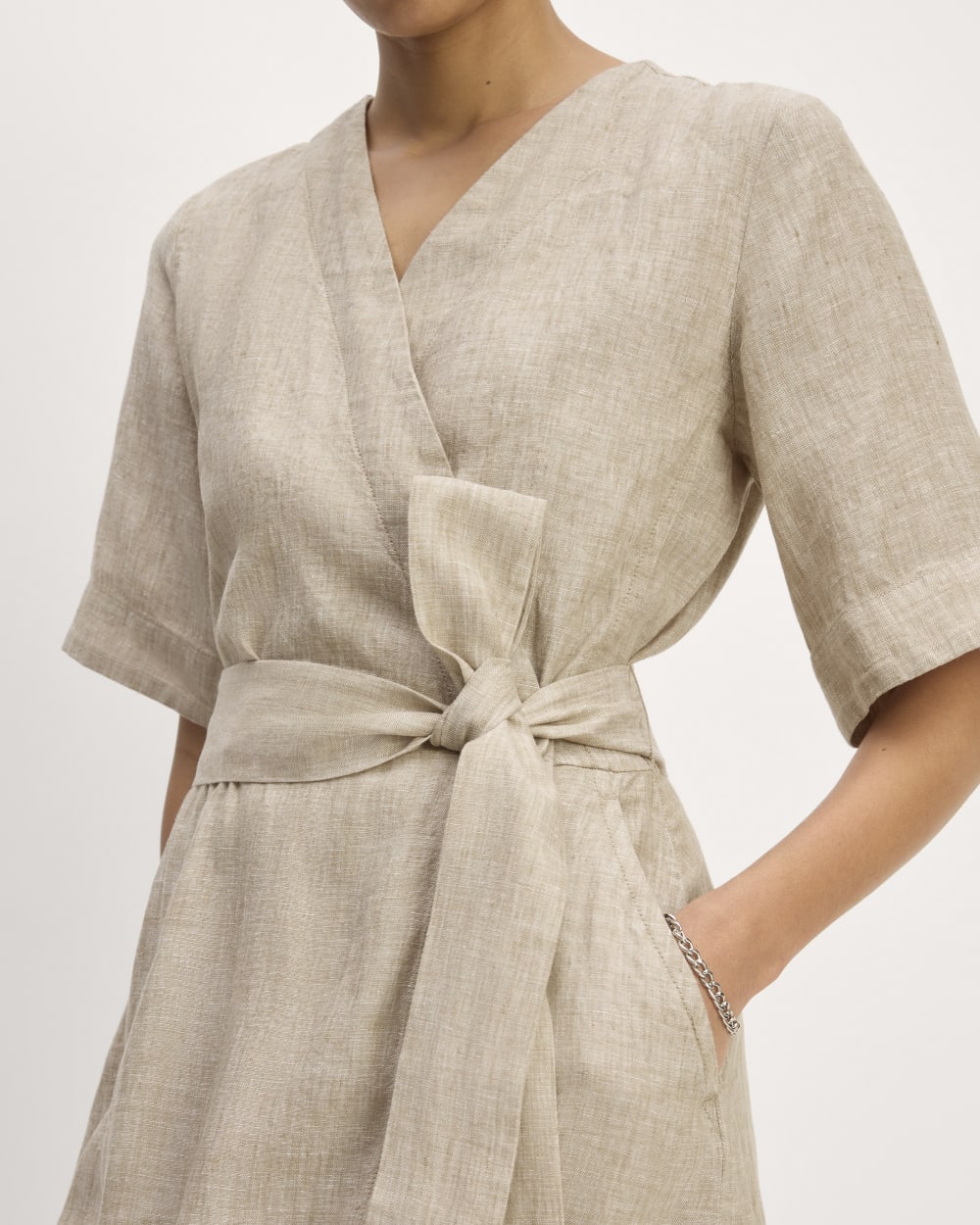 The Wrap Dress in Linen | Cornstalk Chambray