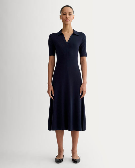 The Knit Polo Dress | Navy