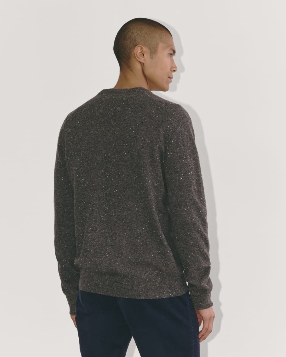 The Cashmere V-Neck Sweater | Grey Donegal