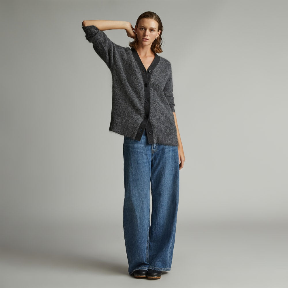 The SuperFuzz Alpaca Oversized Cardigan | Heathered Charcoal