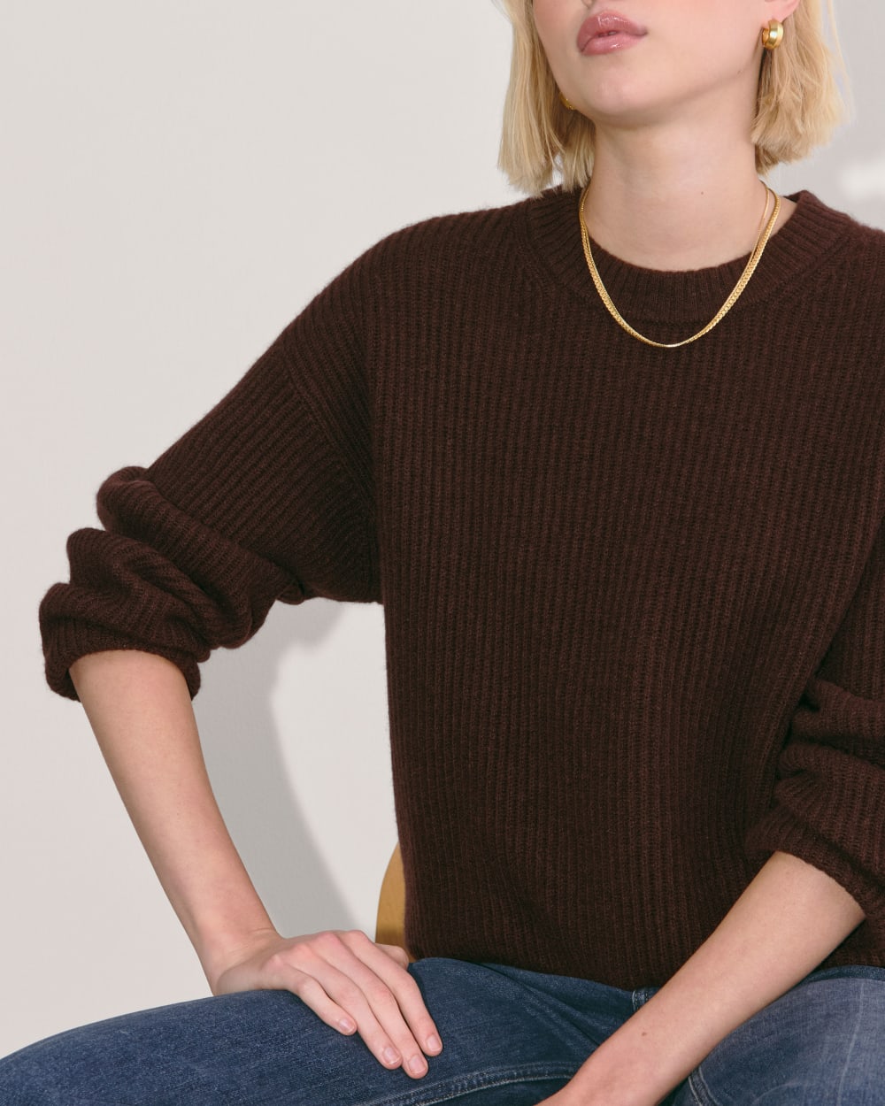 The Cocoon Crew in Wool Cashmere | Americano