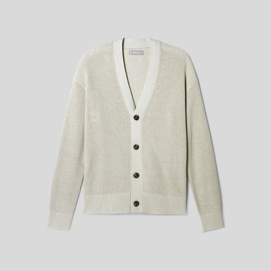 The No-Sweat Ribbed Cardigan | Pelican
