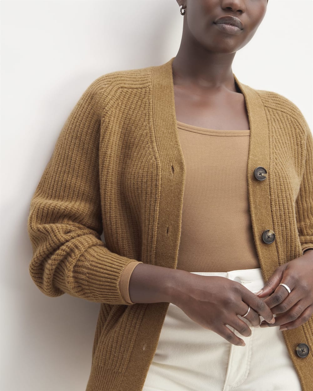 The Felted Merino Cardigan | Deep Camel