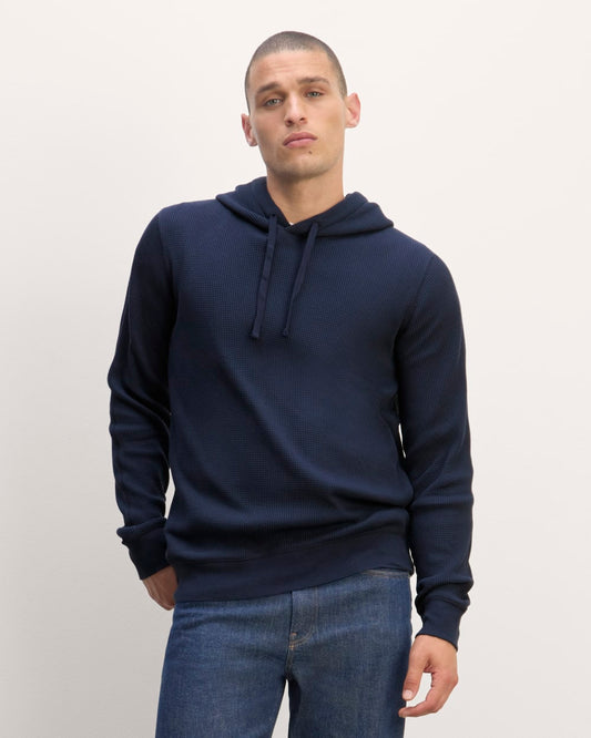The Waffle-Knit Hoodie | Navy