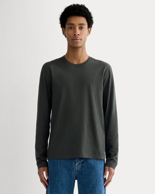 The Essential Organic Long-Sleeve Tee | Washed Black