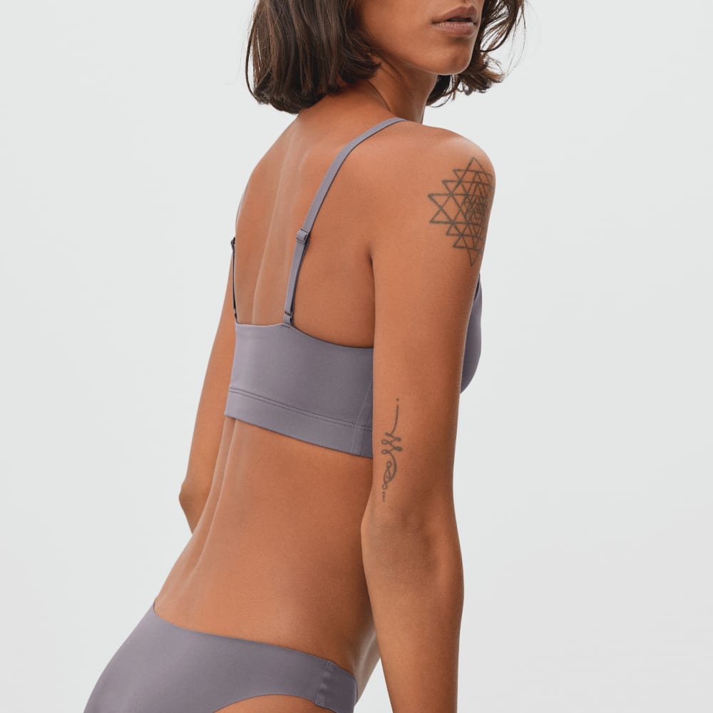 The Invisible Square-Neck Bralette | Plum Grey
