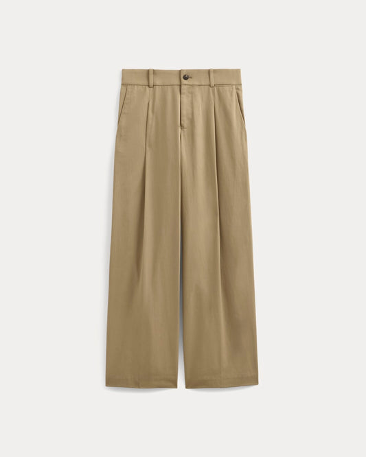 Wide-Leg Trouser in Buttersmooth | Ash Brown | 30 Inseam