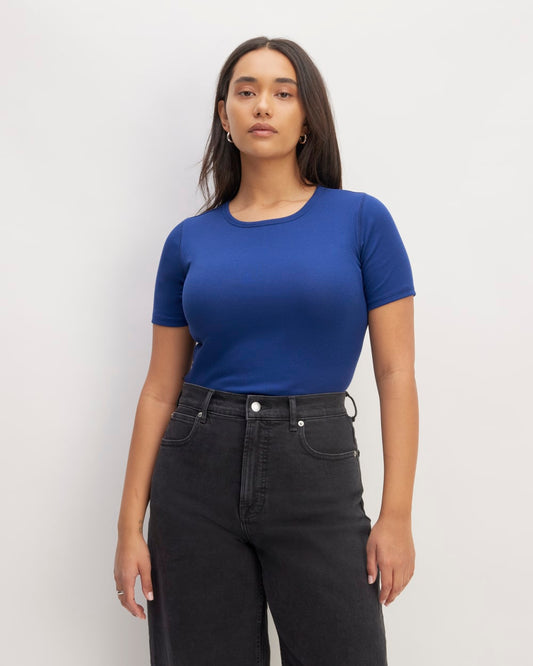 The Luxe Rib Crew | Bellwether Blue