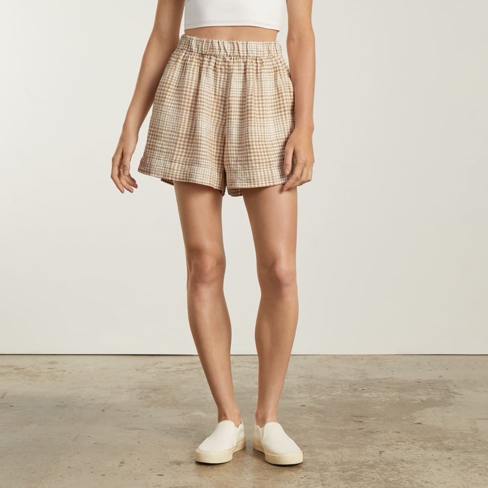 The Linen Boxer Short | Iced Coffee Grid