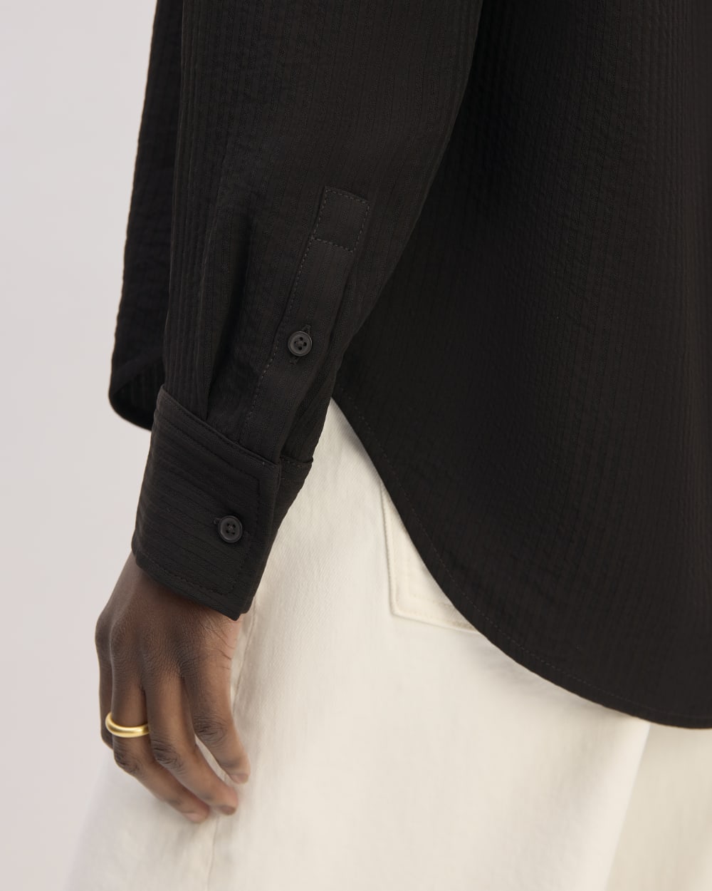 The City Stripe Relaxed Shirt | Black