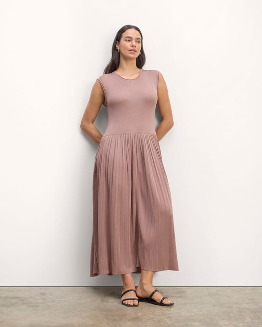The Knit Pleated Dress | Dusty Rose