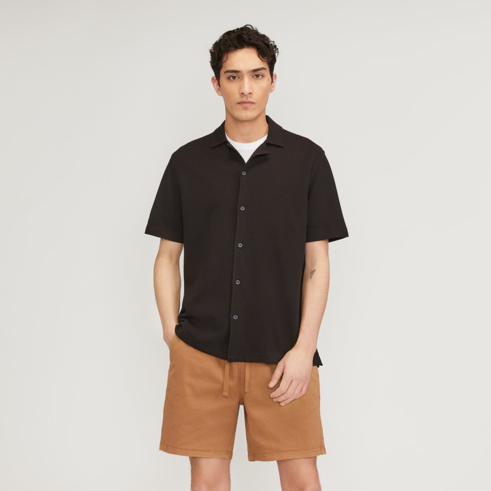 The Pique Short-Sleeve Shirt | Black
