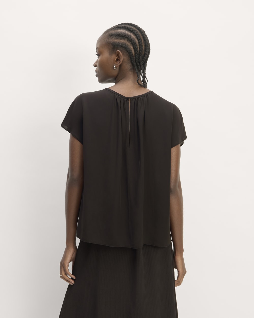The Gathered Neck Top | Black