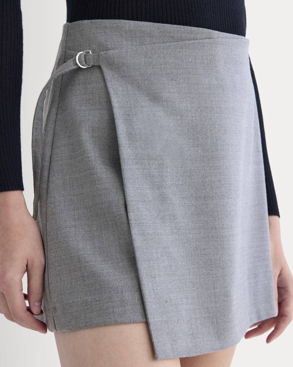 Wrap Mini Skort in Tailor Twill | Heather Graphite