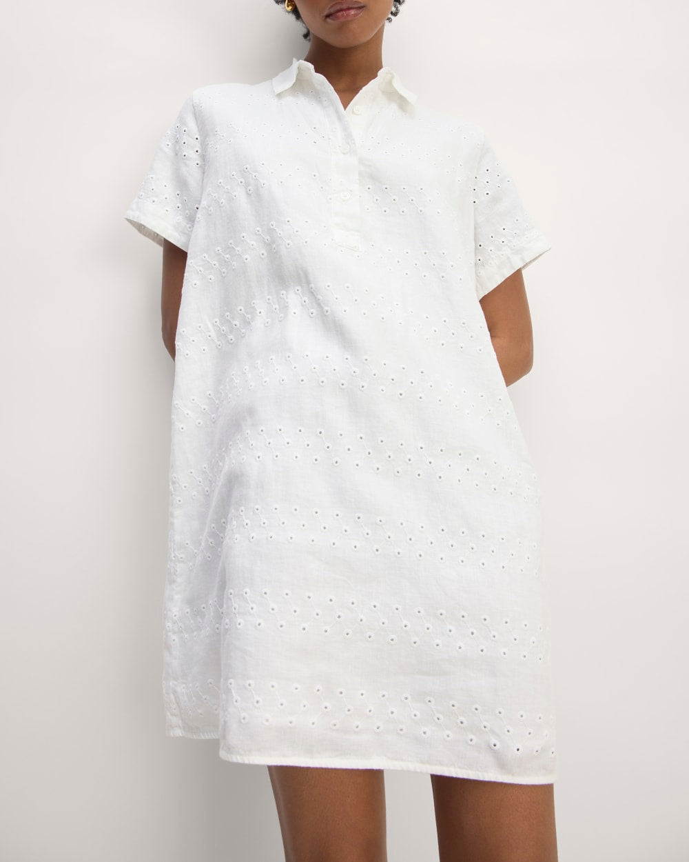 The Linen Eyelet Shirtdress | White Eyelet