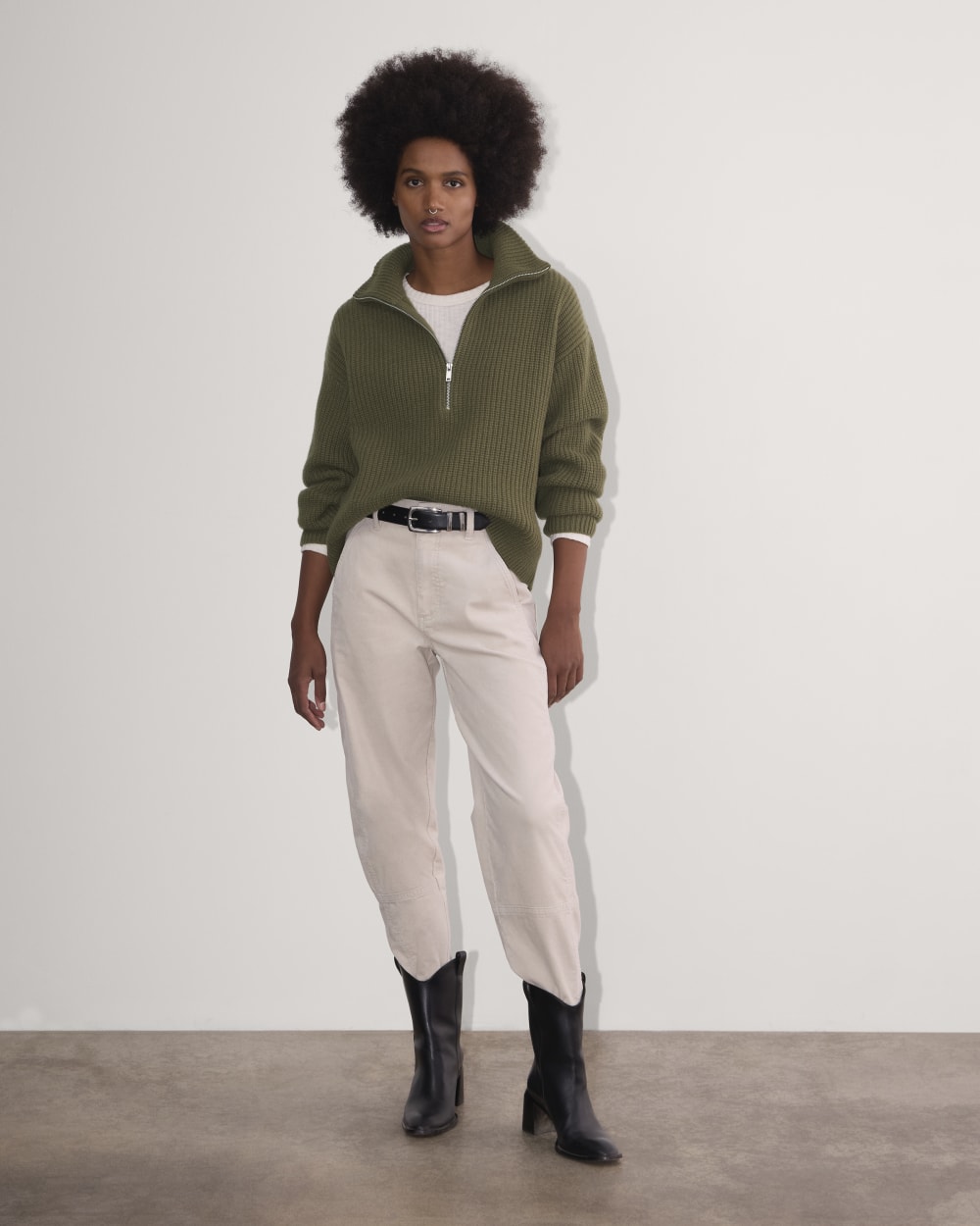 The Half-Zip Sweater in Luxe Merino | Kalamata