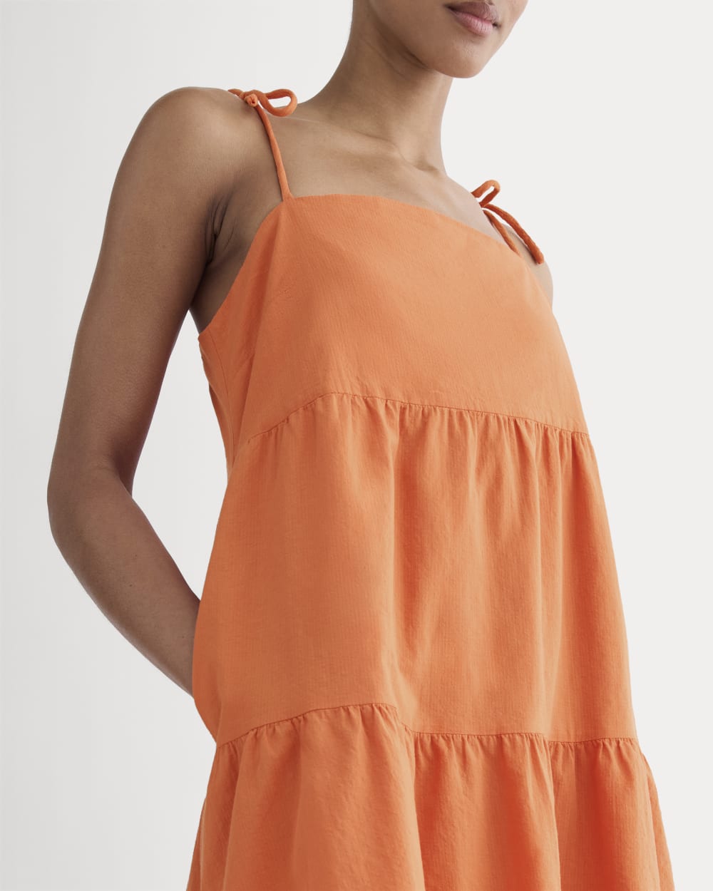The Gauze Mini Tiered Dress | Soft Orange