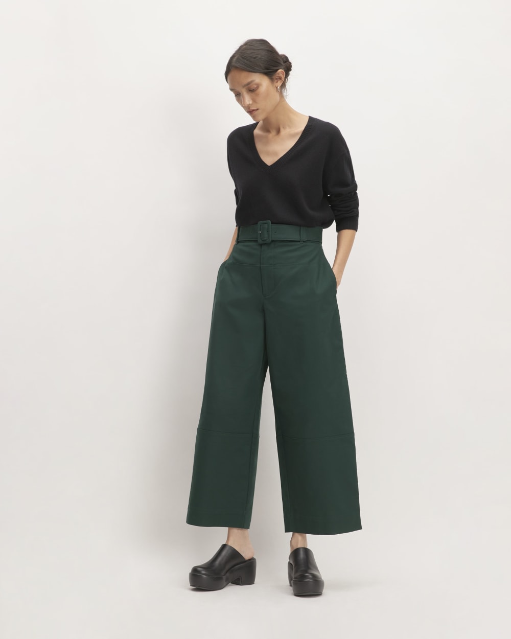 The Structured Cotton Belted Pant | Scarab