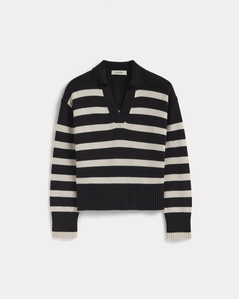 The Boxy Polo in Everyday Cotton | Black / Canvas