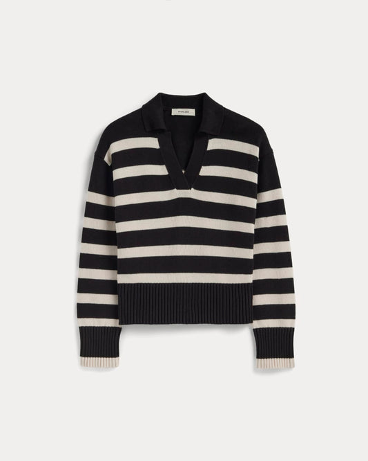 The Boxy Polo in Everyday Cotton | Black / Canvas