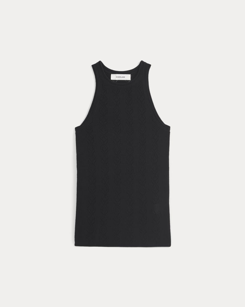 The Pointelle Racerback Tank in Ultrafine Merino | Black