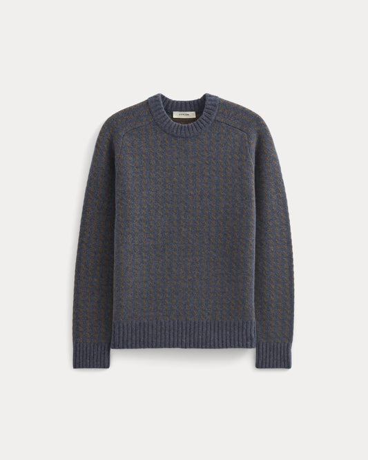 Wool Cashmere Nordic Crew | Heathered Indigo
