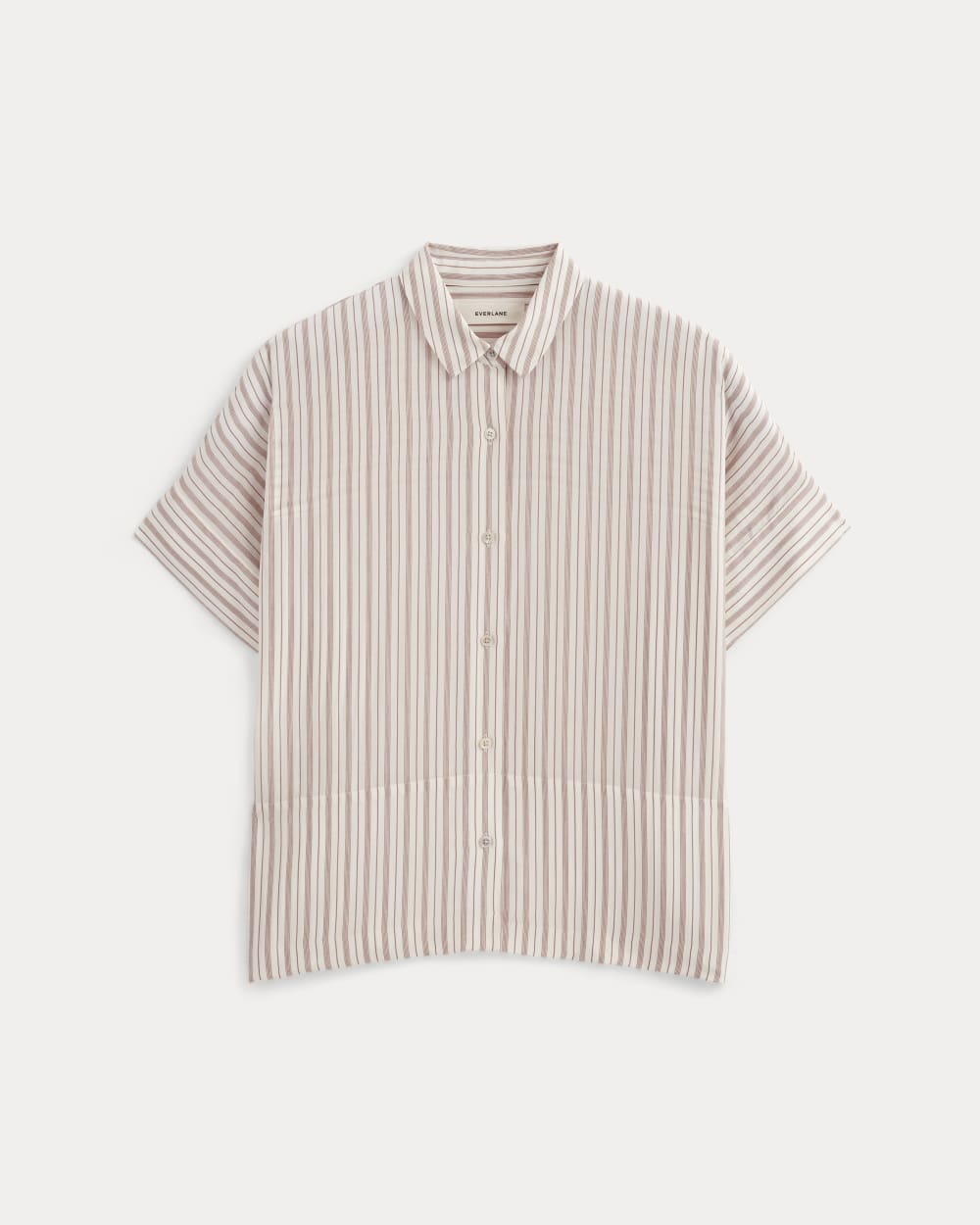 The Boxy Shirt in Washable Silk | Bone / Dusky Rose
