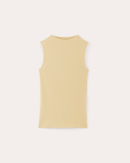 The Luxe Rib Funnel-Neck Tank | Parsnip