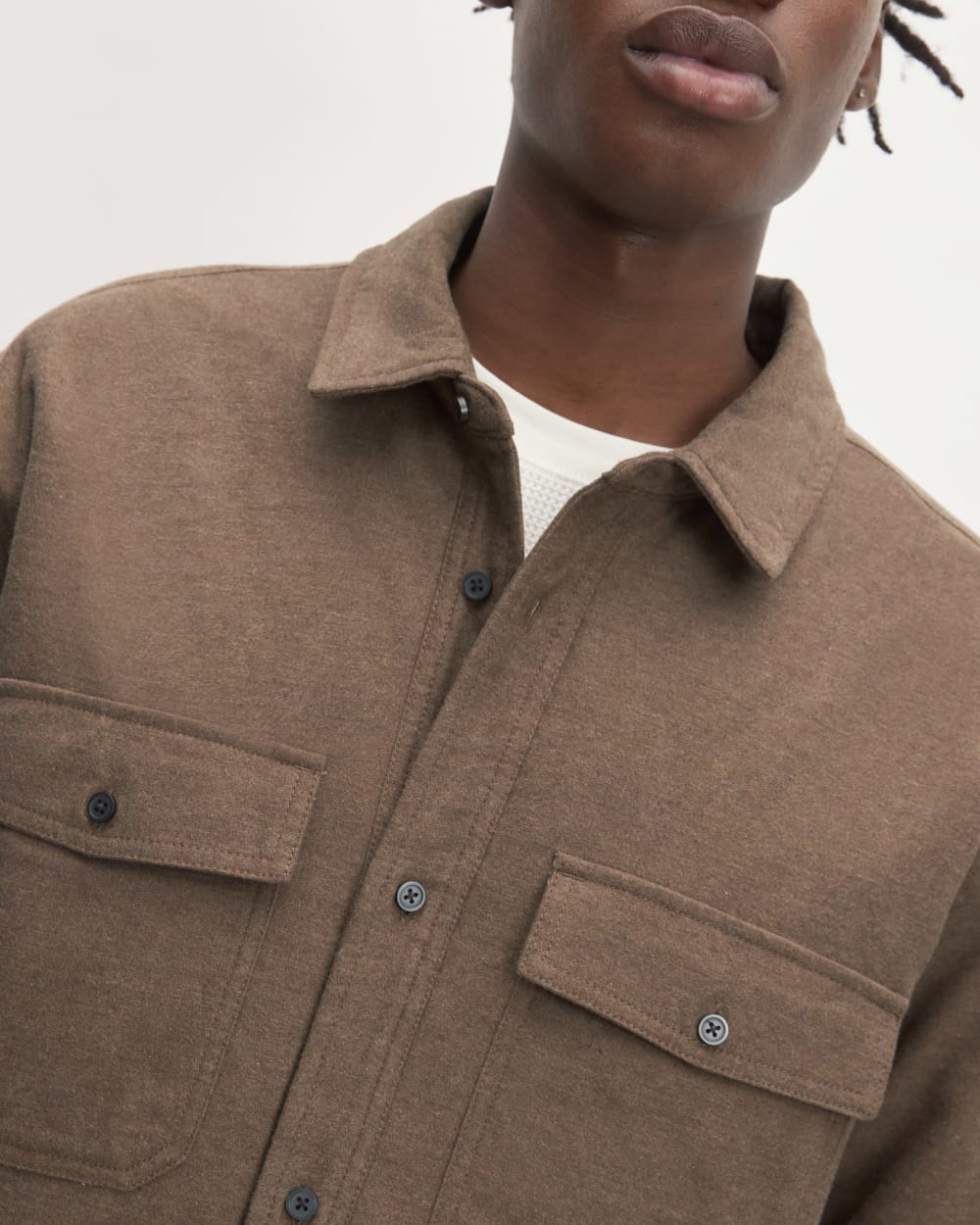 The Flannel Filled Shirt Jacket | Heathered Cocoa Brown
