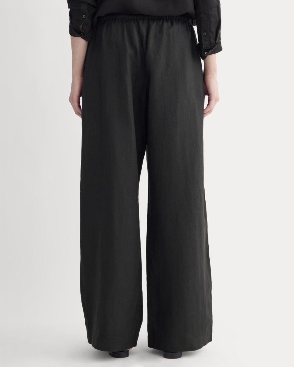 The Drawstring Pant in Linen | Black