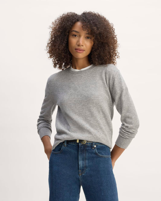 The Classic Crew in Cashmere | Light Heather Grey