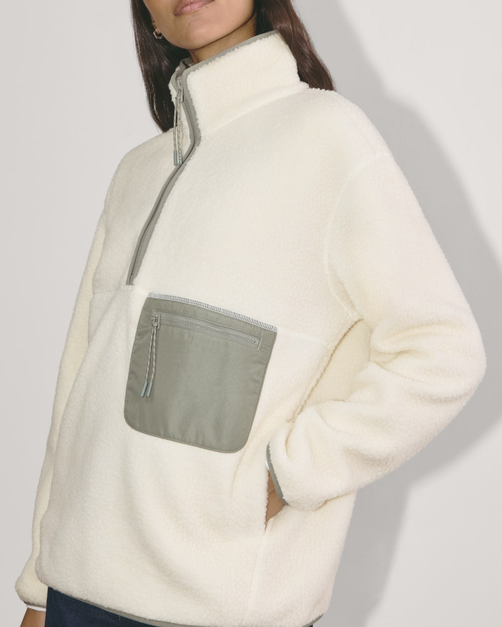 The ReNew Fleece Oversized Half-Zip | Heathered Oat
