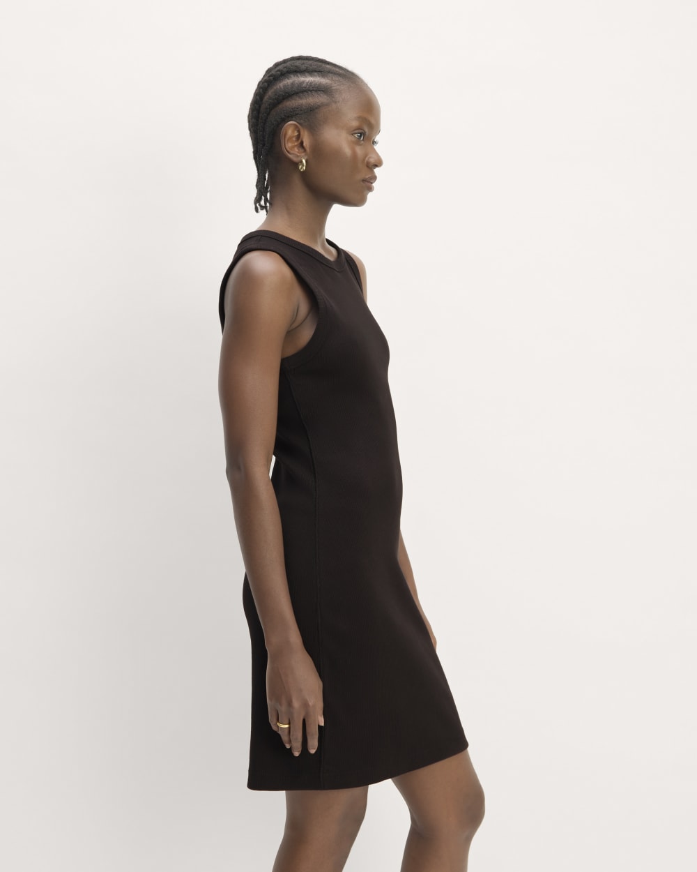 The Ribbed Mini Dress | Black
